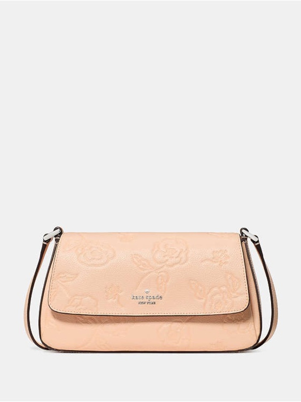 Kate Spade Sutton Peach Embossed Floral Leather Mini Crossbody Bag - NWT